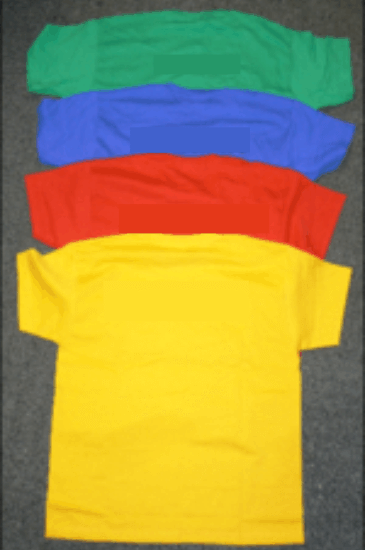 K). Coloured PE T-shirts